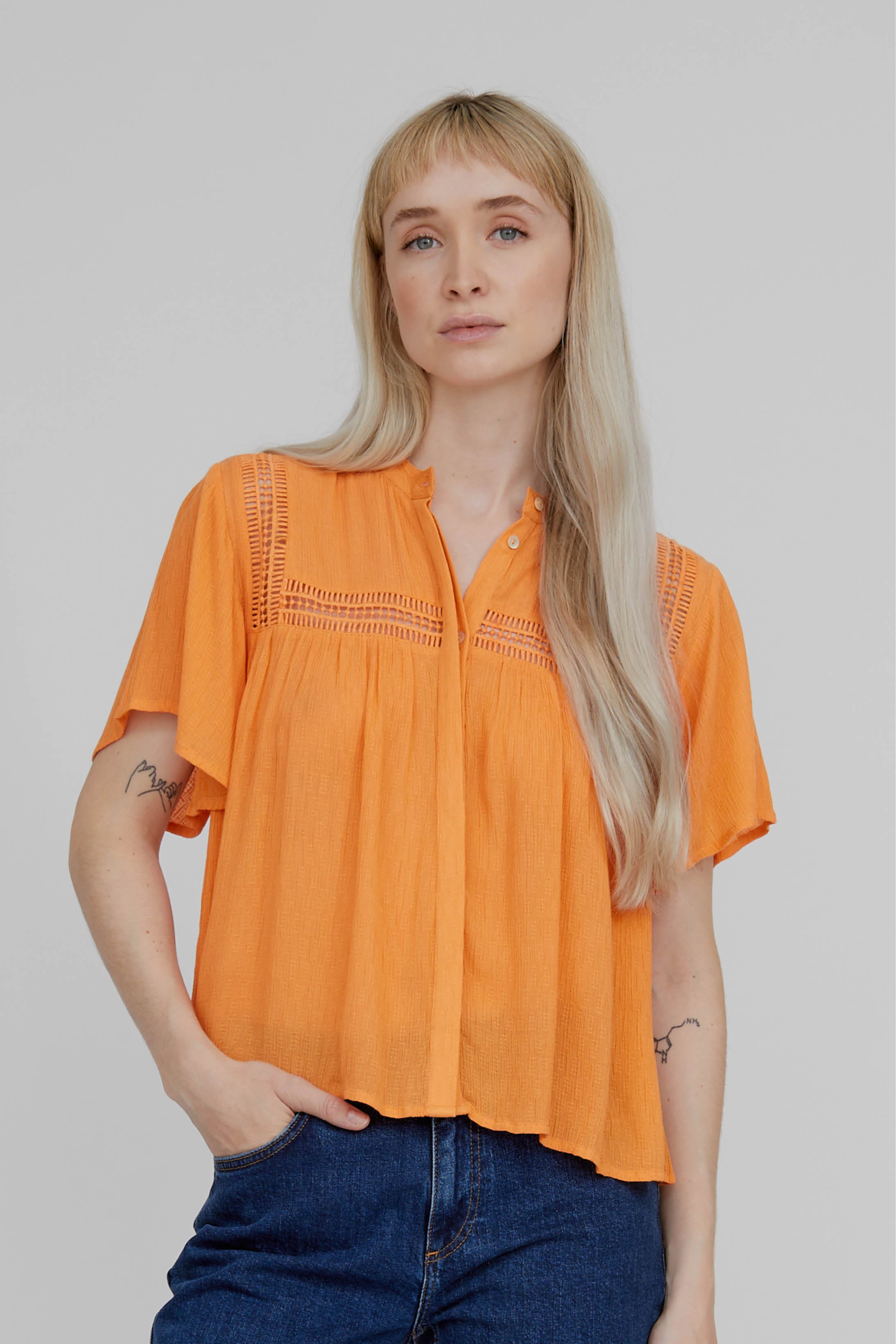 Basic Apparel Azela Blouse Blouses 589 Musk Melon